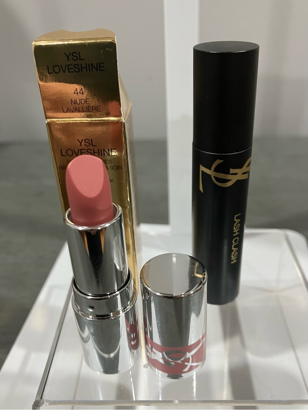 YSL Loveshine Lipstick - Nude (44 Lavalliere) and Lash Clash Mascara in black
